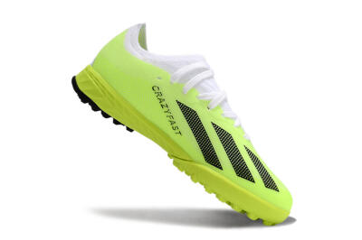 Kids Adidas X Speedportal .1 TF Artificial Turf Low-Tops Football Shoes - Yellow/Black/White