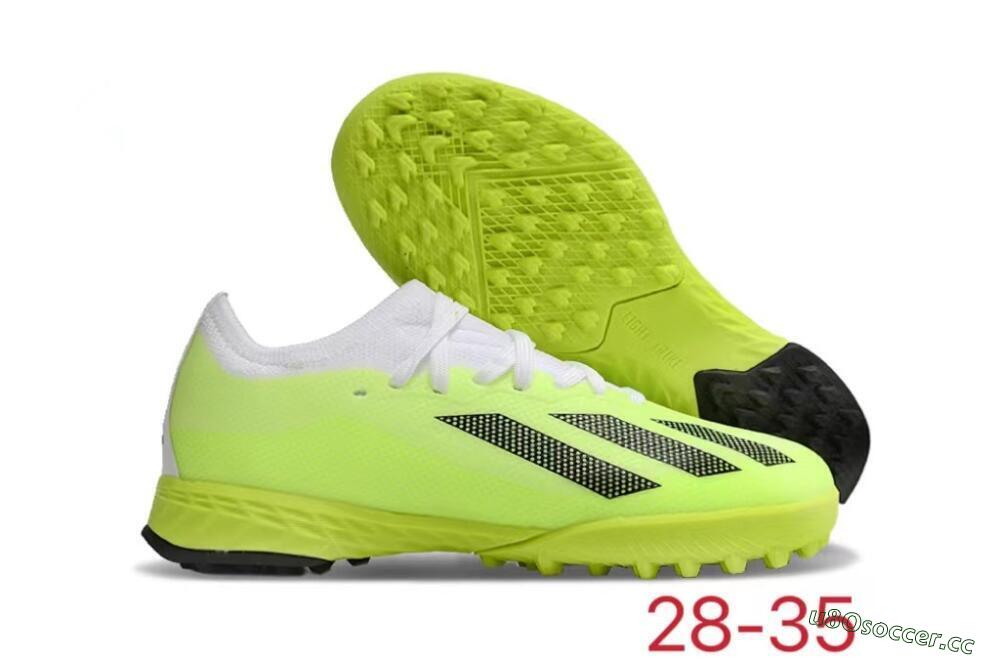 Kids Adidas X Speedportal .1 TF Artificial Turf Low-Tops Football Shoes - Yellow/Black/White 2