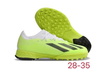 Kids Adidas X Speedportal .1 TF Artificial Turf Low-Tops Football Shoes - Yellow/Black/White