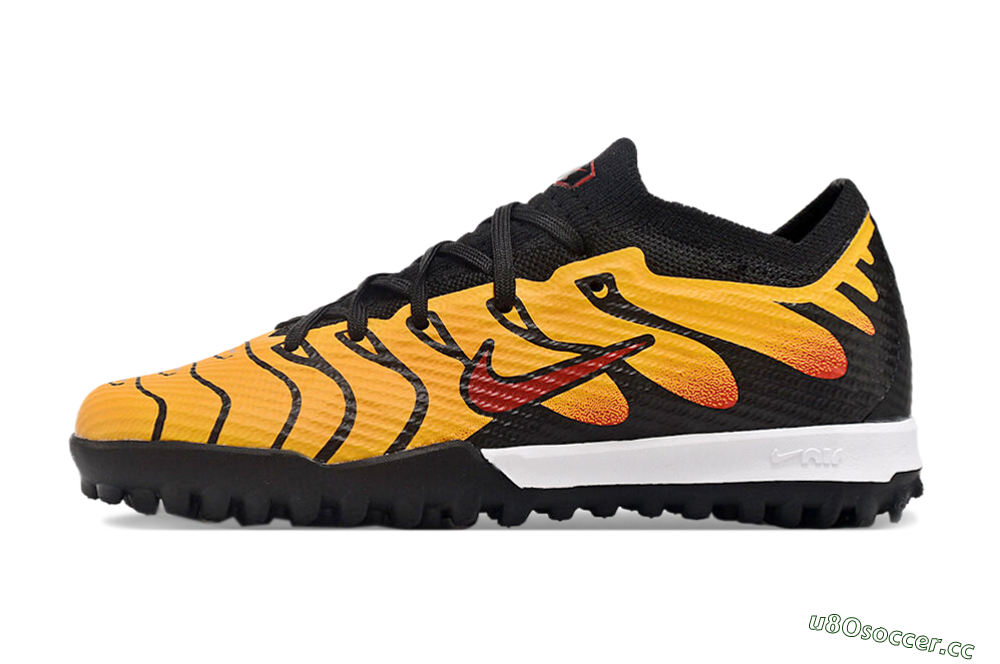 Kids Nike Air Zoom Mercurial Vapor 15 Elite TF Artificial Turf Low-Tops Football Shoes - Black/Yellow/Red 0