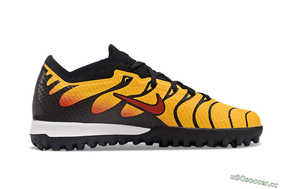 Kids Nike Air Zoom Mercurial Vapor 15 Elite TF Artificial Turf Low-Tops Football Shoes - Black/Yellow/Red 7