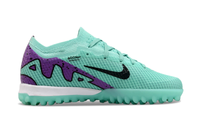 Kids Nike Air Zoom Mercurial Vapor 15 Elite TF Artificial Turf Low-Tops Football Shoes - Jade/Purple/Black