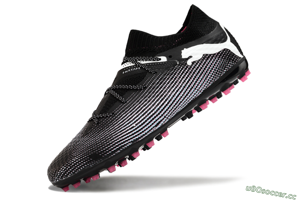 Men's Puma Future Ultimate MG Multi Ground Low-Tops Football Boots - Black/White/Pink 5