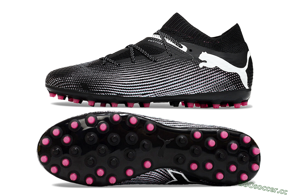 Men's Puma Future Ultimate MG Multi Ground Low-Tops Football Boots - Black/White/Pink 1