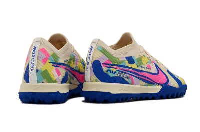 Kids Nike Air Zoom Mercurial Vapor 15 Elite TF Artificial Turf Low-Tops Football Shoes - Beige/Pink/Blue