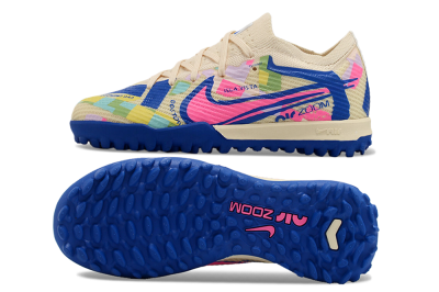 Kids Nike Air Zoom Mercurial Vapor 15 Elite TF Artificial Turf Low-Tops Football Shoes - Beige/Pink/Blue
