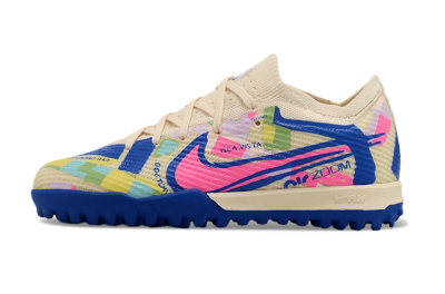 Kids Nike Air Zoom Mercurial Vapor 15 Elite TF Artificial Turf Low-Tops Football Shoes - Beige/Pink/Blue