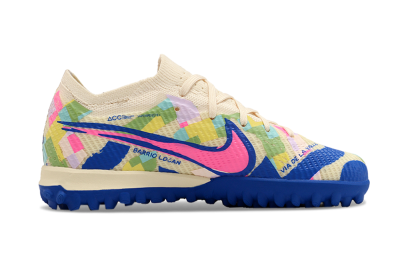 Kids Nike Air Zoom Mercurial Vapor 15 Elite TF Artificial Turf Low-Tops Football Shoes - Beige/Pink/Blue