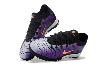 Kids Nike Air Zoom Mercurial Vapor 15 Elite TF Artificial Turf Low-Tops Football Shoes - Purple/Black/Orange