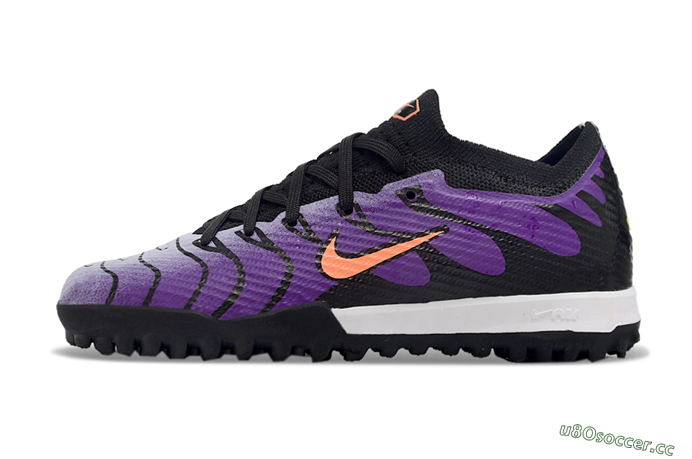 Kids Nike Air Zoom Mercurial Vapor 15 Elite TF Artificial Turf Low-Tops Football Shoes - Purple/Black/Orange 0