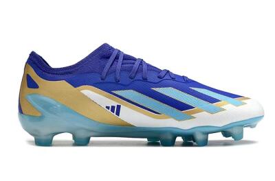 Kids Adidas X Speedportal.1 FG Firm Ground Low-Tops Football Boots - Blue/Gold/White