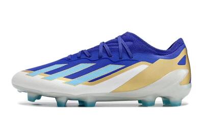 Kids Adidas X Speedportal.1 FG Firm Ground Low-Tops Football Boots - Blue/Gold/White