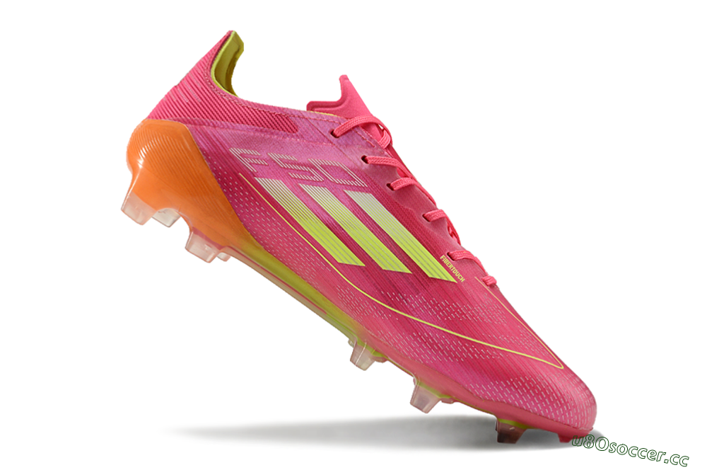 Men's Adidas F50 Elite FG Firm Ground Low-Tops Football Boots - Pink/Yellow/Orange 4