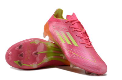 Men's Adidas F50 Elite FG Firm Ground Low-Tops Football Boots - Pink/Yellow/Orange