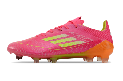 Men's Adidas F50 Elite FG Firm Ground Low-Tops Football Boots - Pink/Yellow/Orange