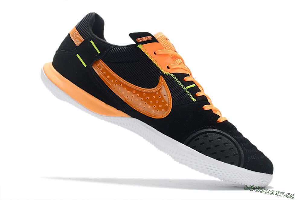 Men's Nike Street Gato IC Indoor & Futsal Low-Tops Football Shoes - Black/Orange/White 4