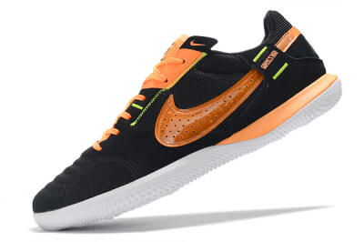 Men's Nike Street Gato IC Indoor & Futsal Low-Tops Football Shoes - Black/Orange/White