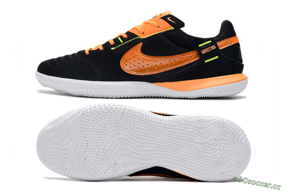 Men's Nike Street Gato IC Indoor & Futsal Low-Tops Football Shoes - Black/Orange/White 1