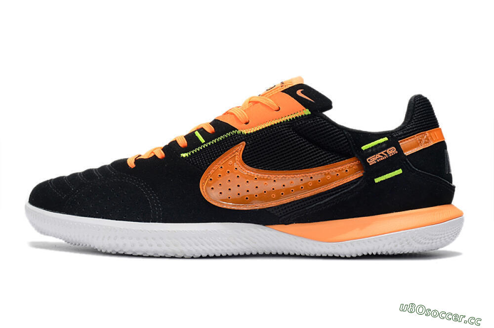 Men's Nike Street Gato IC Indoor & Futsal Low-Tops Football Shoes - Black/Orange/White 0