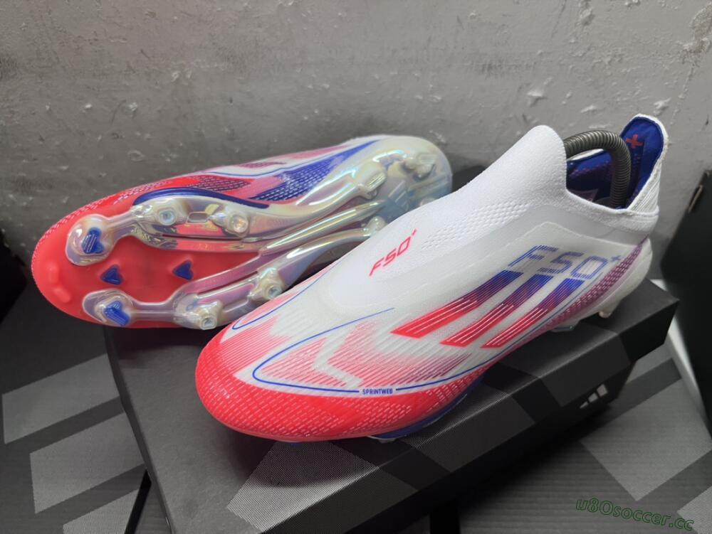 Men's Adidas F50 Adizero FG Firm Ground Low-Tops Football Boots - Red/White/Blue