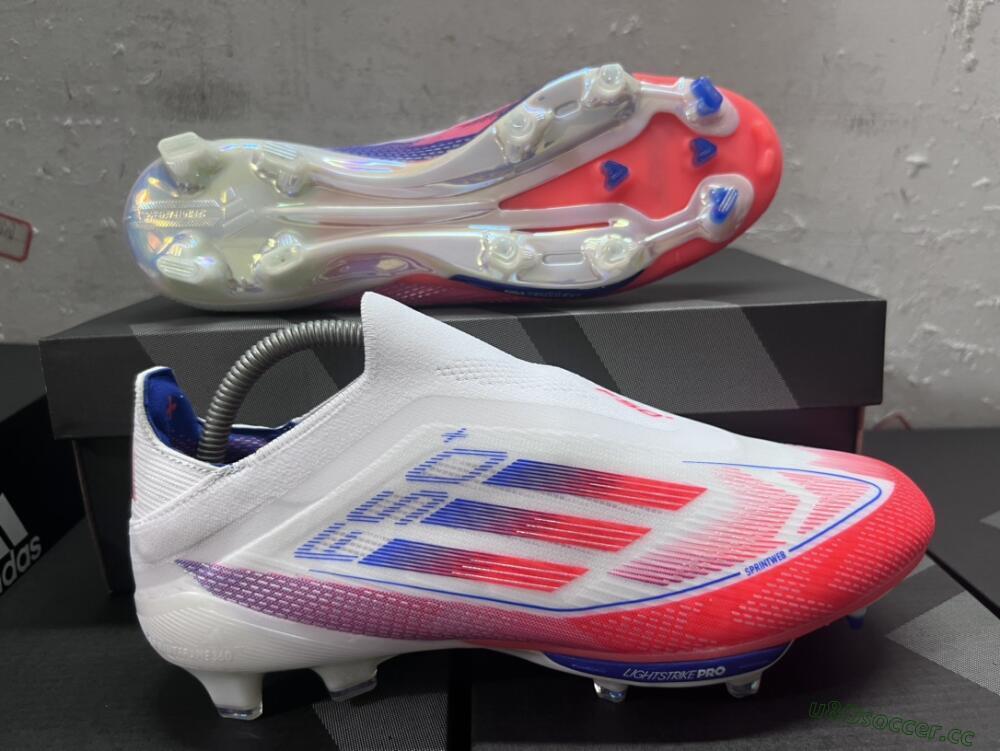 Men's Adidas F50 Adizero FG Firm Ground Low-Tops Football Boots - Red/White/Blue