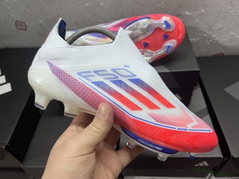 Men's Adidas F50 Adizero FG Firm Ground Low-Tops Football Boots - Red/White/Blue