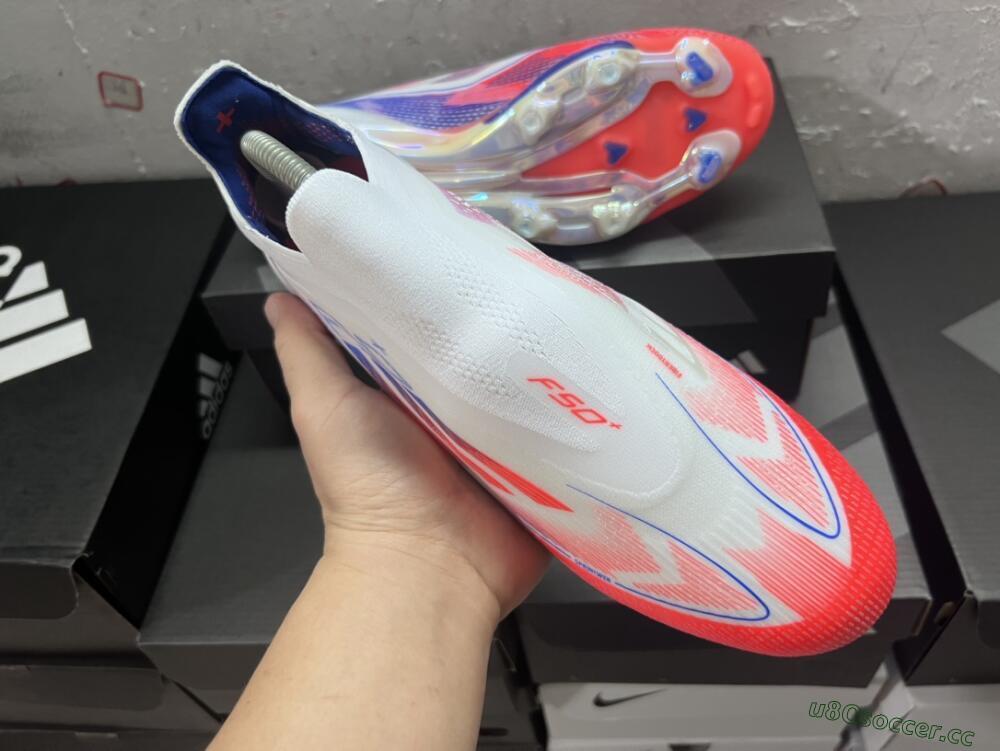 Men's Adidas F50 Adizero FG Firm Ground Low-Tops Football Boots - Red/White/Blue