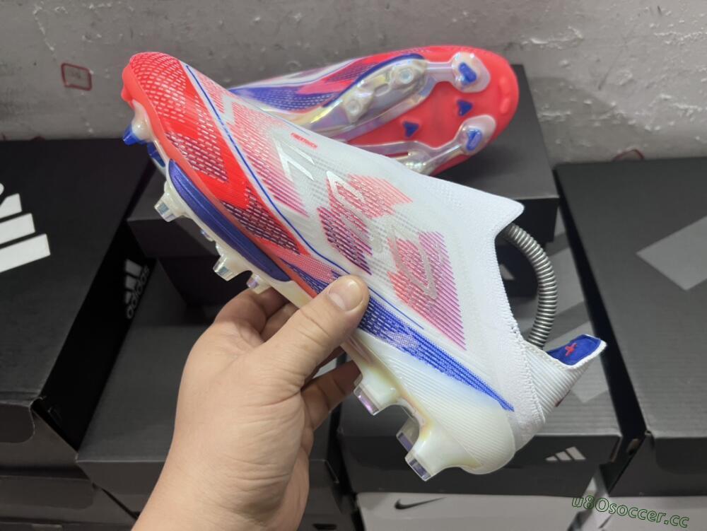 Men's Adidas F50 Adizero FG Firm Ground Low-Tops Football Boots - Red/White/Blue