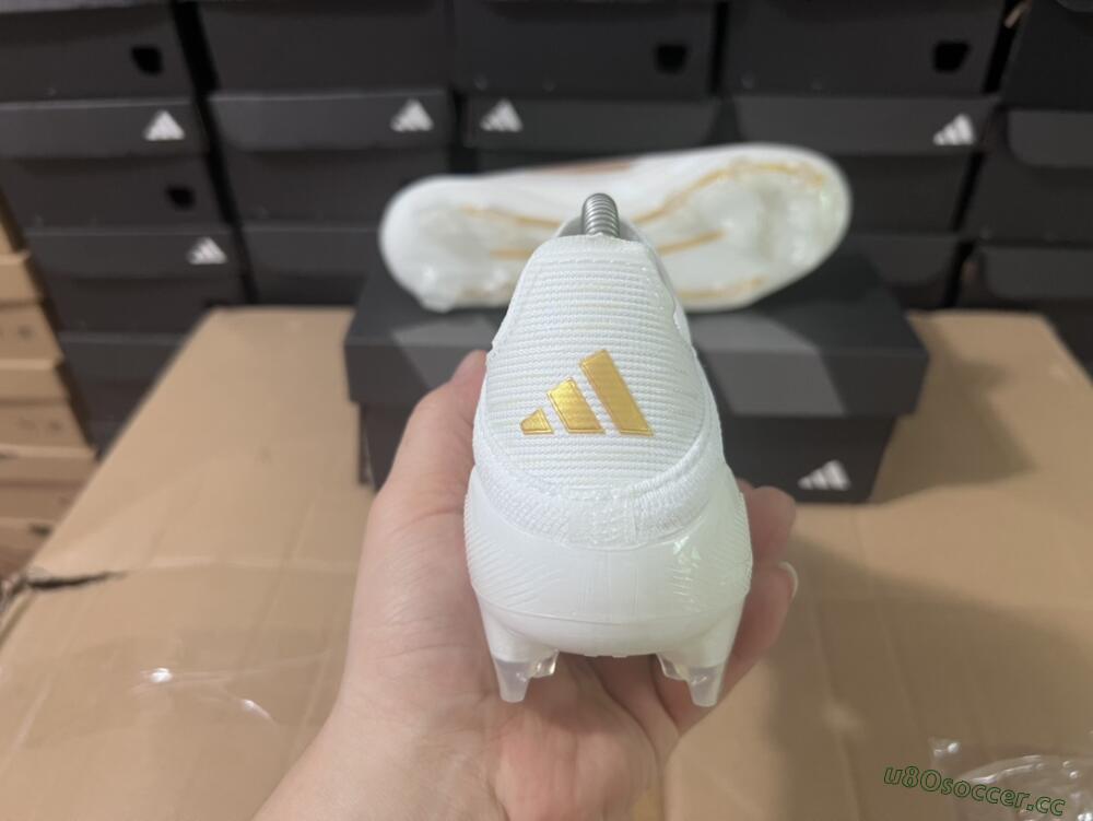 Men's Adidas F50+ Adizero FG Firm Ground Low-Tops Football Boots - White/Gold