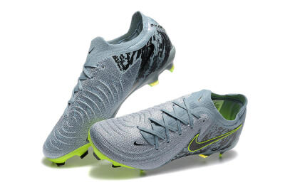Men's Nike Phantom Luna Elite FG Firm Ground Low-Tops Football Boots - Grey/Yellow/Black