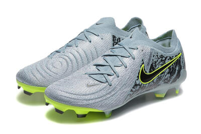 Men's Nike Phantom Luna Elite FG Firm Ground Low-Tops Football Boots - Grey/Yellow/Black