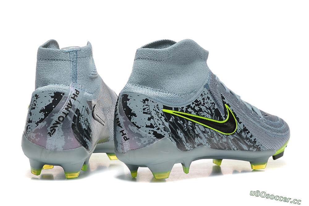 Men's Nike Phantom Luna Elite FG Firm Ground High-Tops Football Boots - Grey/Yellow/Black 9