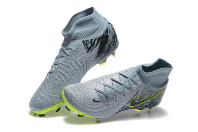 Men's Nike Phantom Luna Elite FG Firm Ground High-Tops Football Boots - Grey/Yellow/Black