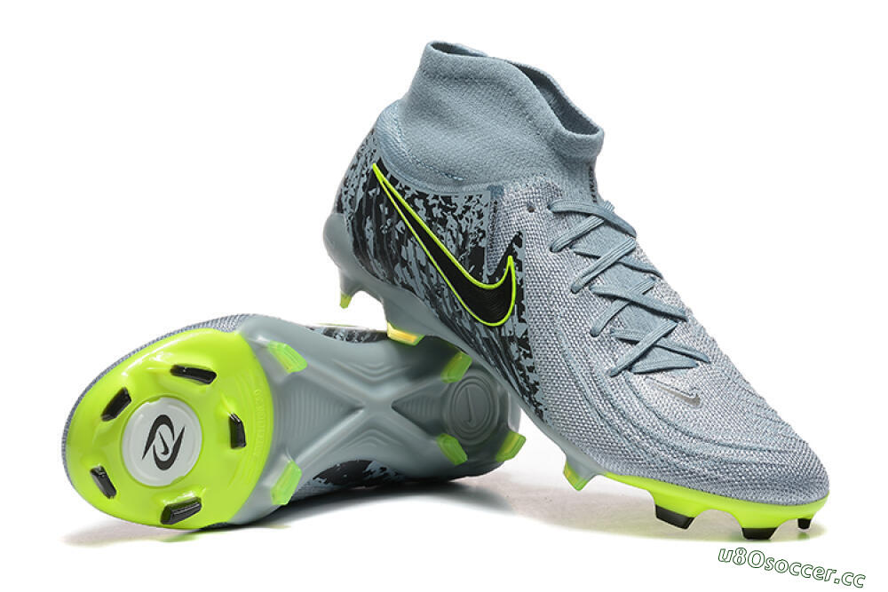 Men's Nike Phantom Luna Elite FG Firm Ground High-Tops Football Boots - Grey/Yellow/Black 4