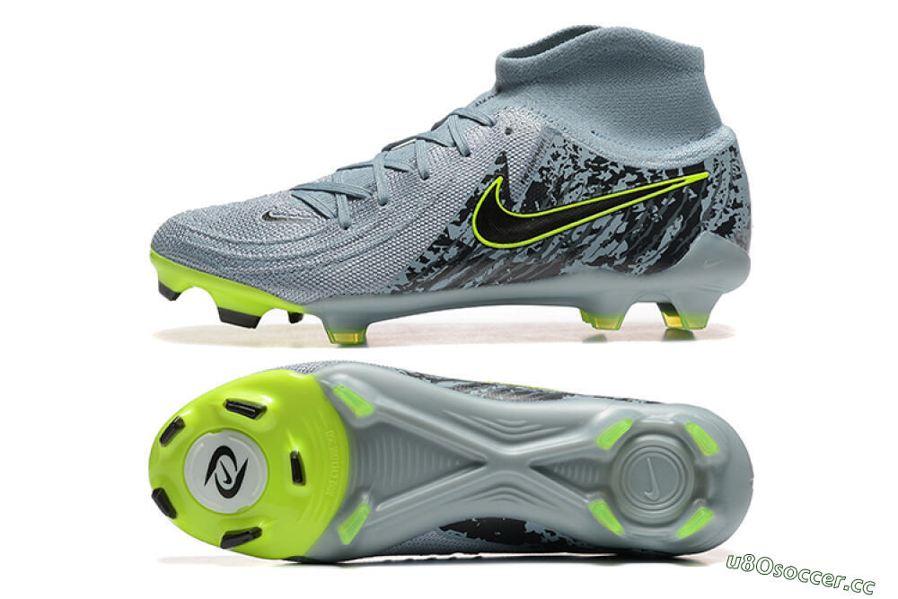 Men's Nike Phantom Luna Elite FG Firm Ground High-Tops Football Boots - Grey/Yellow/Black 1