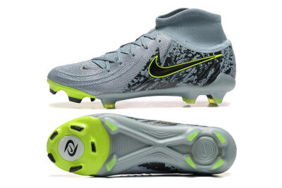 Men's Nike Phantom Luna Elite FG Firm Ground High-Tops Football Boots - Grey/Yellow/Black