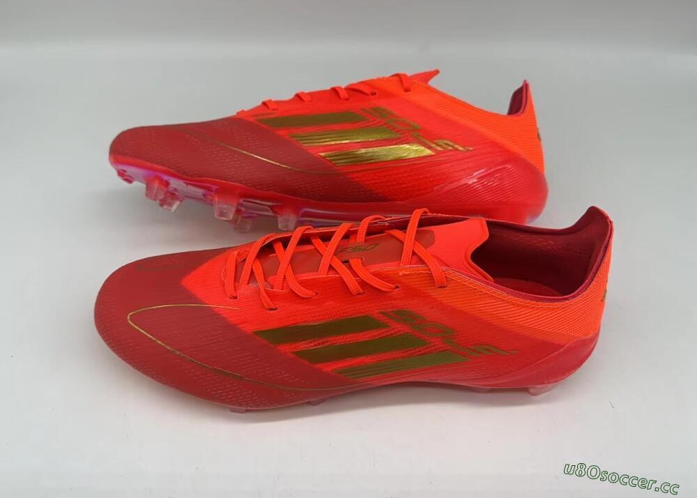 Men's Adidas F50 Elite FG Firm Ground Low-Tops Football Boots - Red/Gold