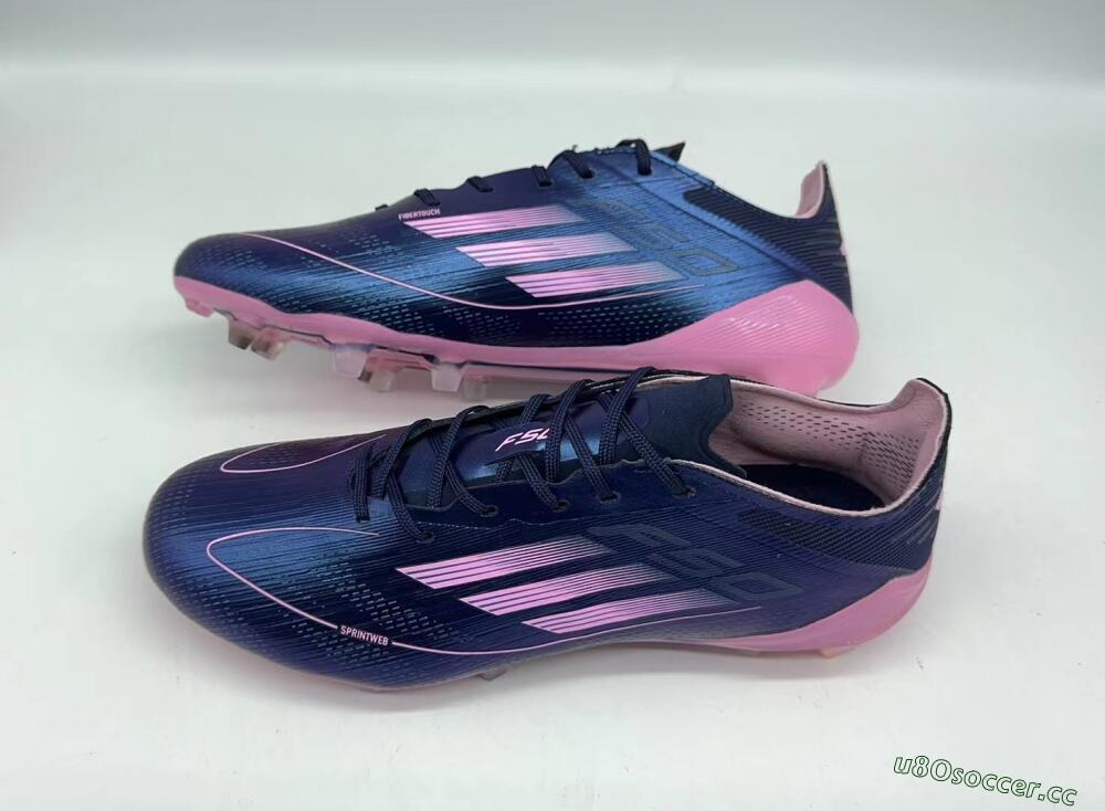 Men's Adidas F50 Elite FG Firm Ground Low-Tops Football Boots - Blue/Pink/Black