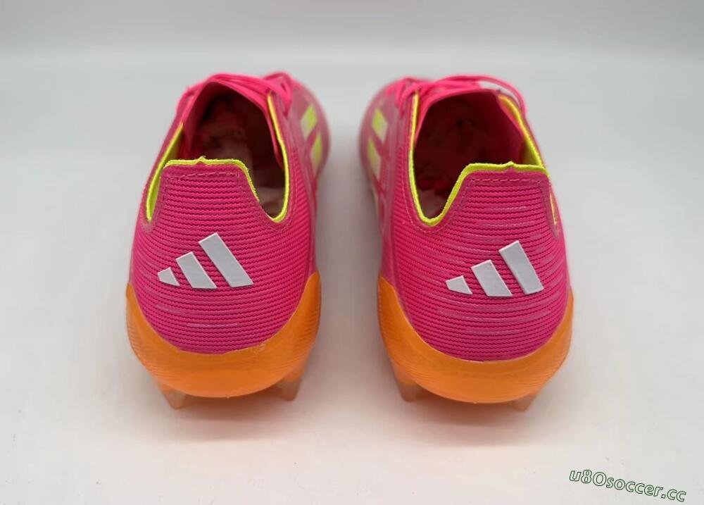Men's Adidas F50 Elite FG Firm Ground Low-Tops Football Boots - Pink/Yellow/Orange
