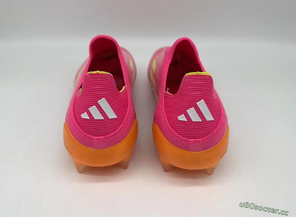 Men's Adidas F50 Elite FG Firm Ground Low-Tops Football Boots - Pink/Yellow/Orange