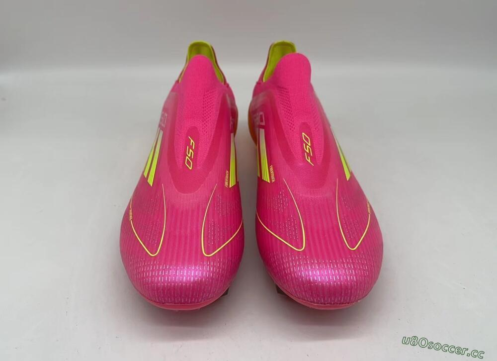 Men's Adidas F50 Elite FG Firm Ground Low-Tops Football Boots - Pink/Yellow/Orange