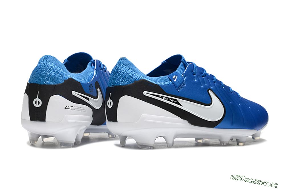 Men's Nike Tiempo Legend 10 Elite FG Firm Ground Low-Tops Football Boots - Blue/White/Black 6