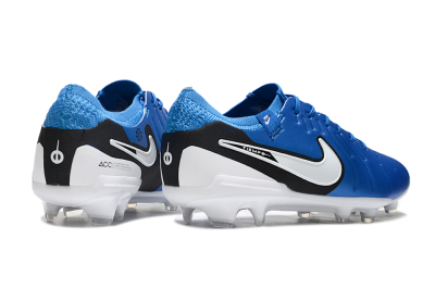 Men's Nike Tiempo Legend 10 Elite FG Firm Ground Low-Tops Football Boots - Blue/White/Black