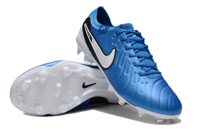 Men's Nike Tiempo Legend 10 Elite FG Firm Ground Low-Tops Football Boots - Blue/White/Black