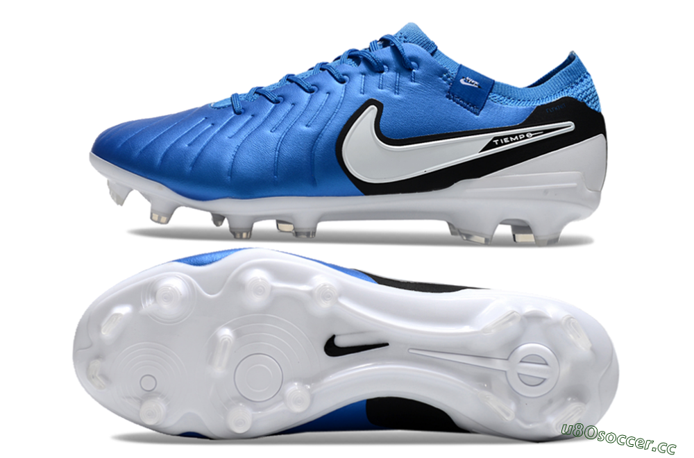 Men's Nike Tiempo Legend 10 Elite FG Firm Ground Low-Tops Football Boots - Blue/White/Black 1