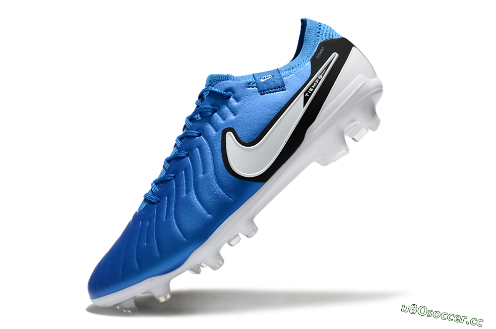 Men's Nike Tiempo Legend 10 Elite FG Firm Ground Low-Tops Football Boots - Blue/White/Black 5