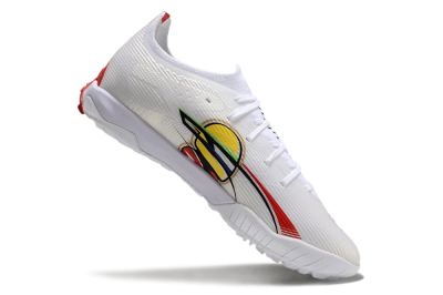 Men's Puma Ultra Ultimate TF Artificial Turf Low-Tops Football Shoes - White/Red/Yellow