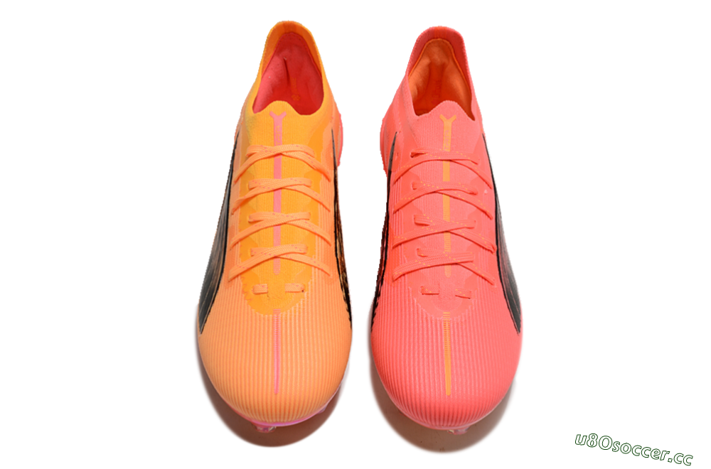 Men's Puma Ultra Ultimate FG Firm Ground Low-Tops Football Boots - Pink/Black/Gold 6