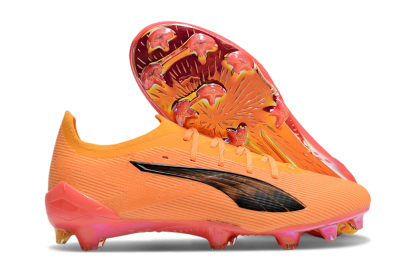 Men's Puma Ultra Ultimate FG Firm Ground Low-Tops Football Boots - Pink/Black/Gold