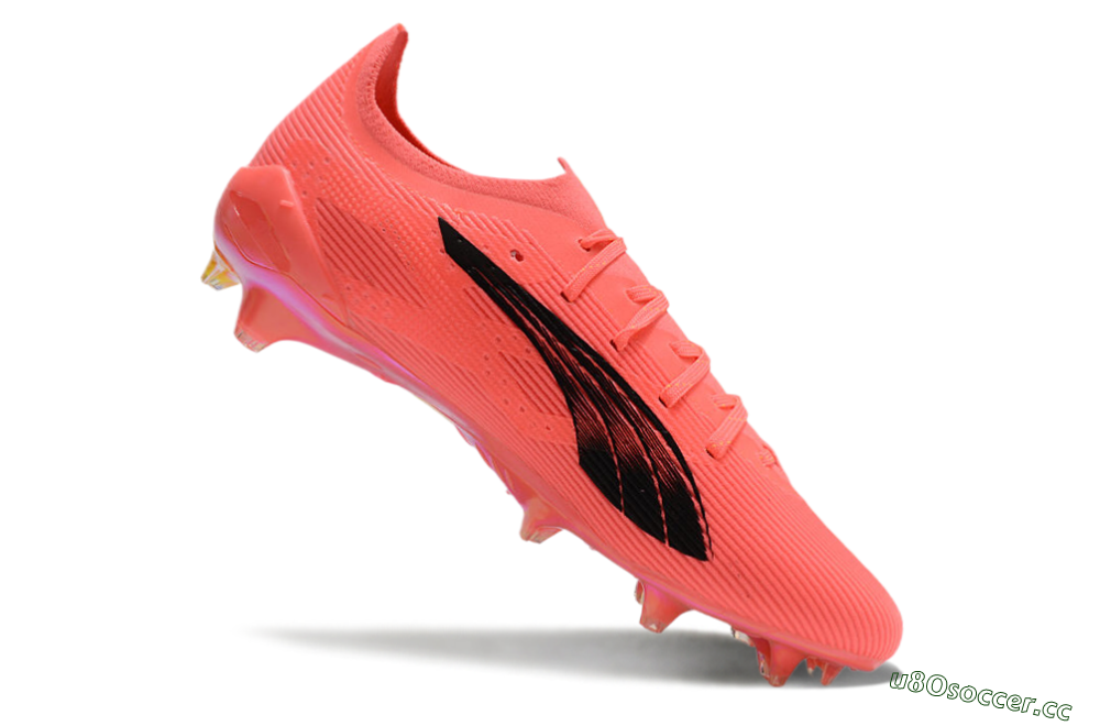 Men's Puma Ultra Ultimate FG Firm Ground Low-Tops Football Boots - Pink/Black/Gold 4